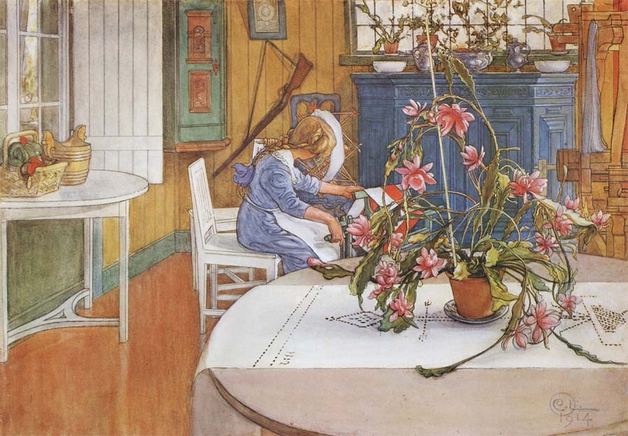 Carl Larsson interior with Cactus